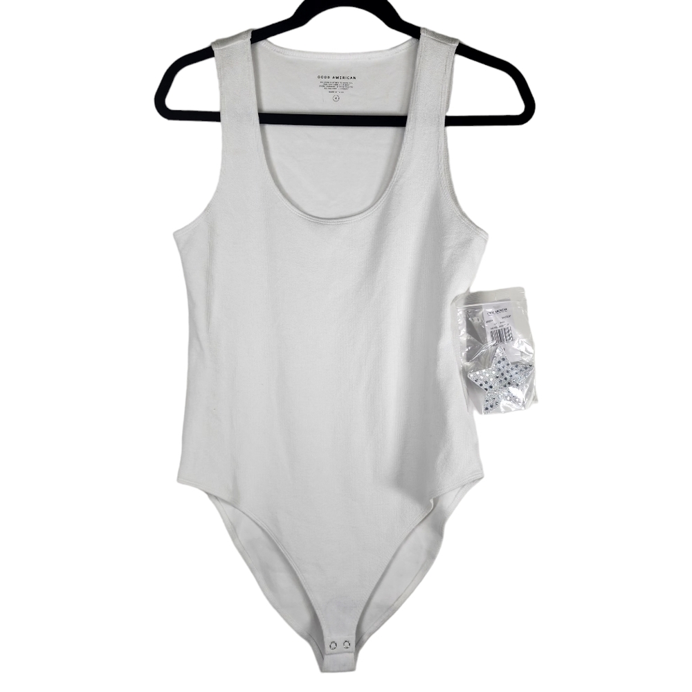 GOOD AMERICAN Womens 4 The Feel Good Body Bodysuit Sleeveless Tank Top Stars New - Picture 2 of 10